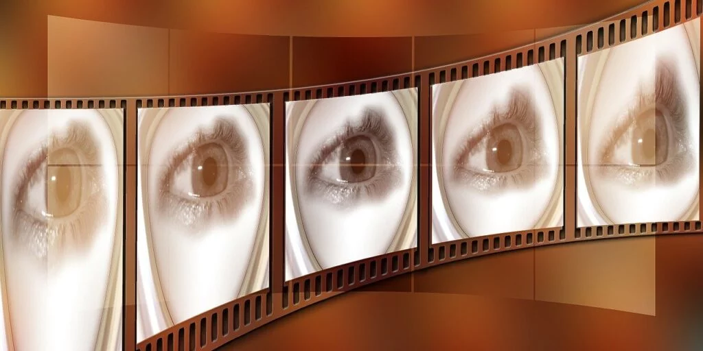 filmstrip, eye, cinema strip