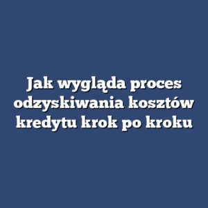 Jak wygląda proces odzyskiwania kosztów kredytu krok po kroku