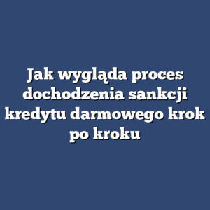 Jak wygląda proces dochodzenia sankcji kredytu darmowego krok po kroku